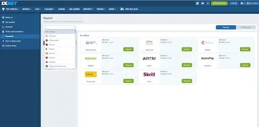 How to Deposit on 1xBet Canada