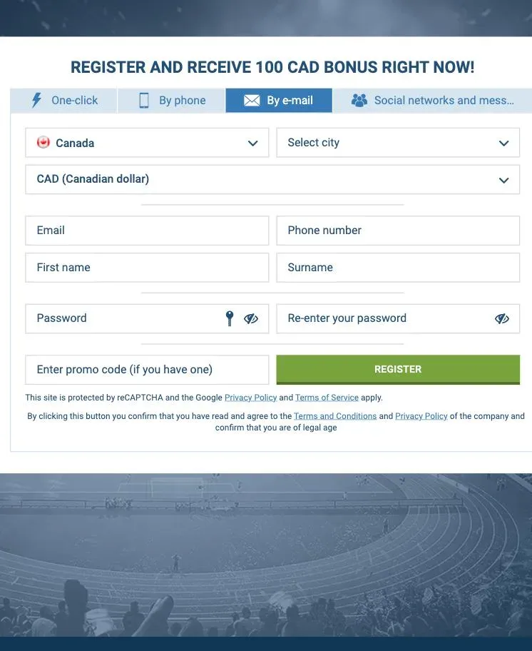 1xBet Canada Verification, Age and CAD Settings