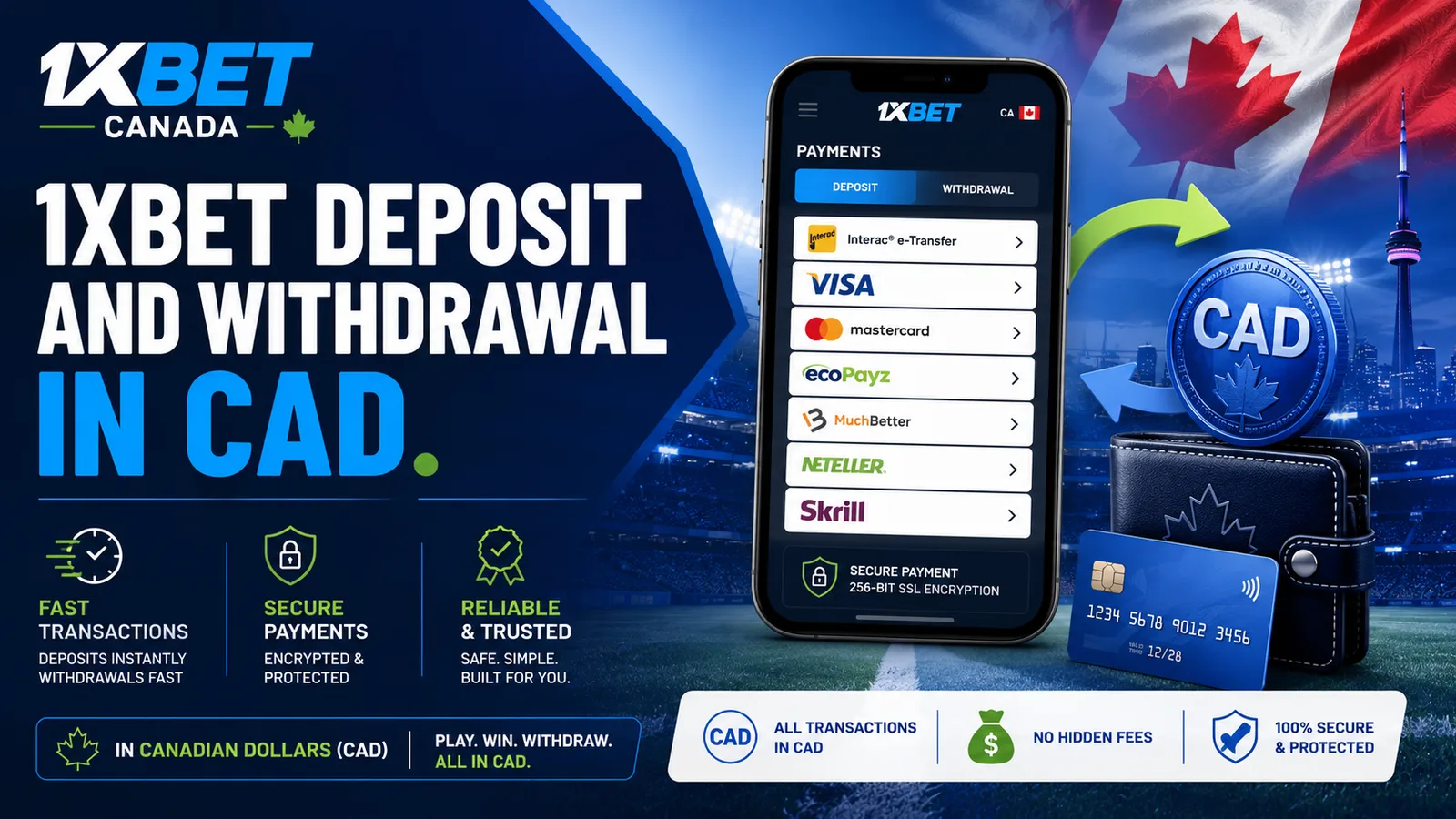 1xBet — 1xBet Deposit And Withdrawal In CAD
